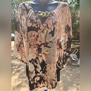 NWT Poncho Floral Print Women's Top